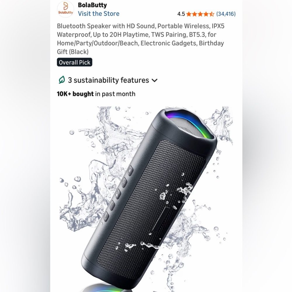 BolaButty Bluetooth Waterproof Speaker